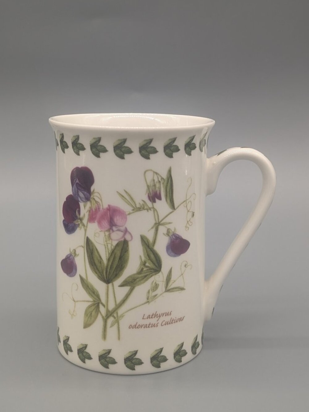 Nantucket Home One Mug Sweet Pea Flowers Purple Pink Green White